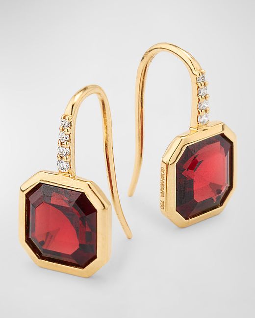 Goshwara Gossip 18K Gold Diamond and Asscher Cut Wire Earrings