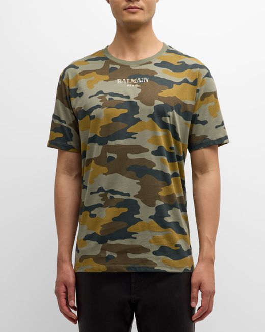 Balmain Camo Straight-Fit T-Shirt