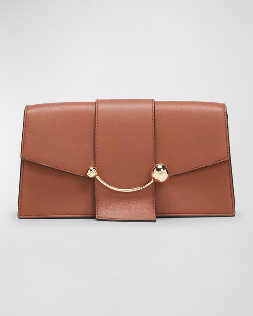 Strathberry Crescent Mini Flap Leather Crossbody Bag