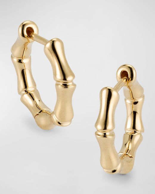 Anita Ko 18K Gold Bamboo Huggie Hoop Earrings