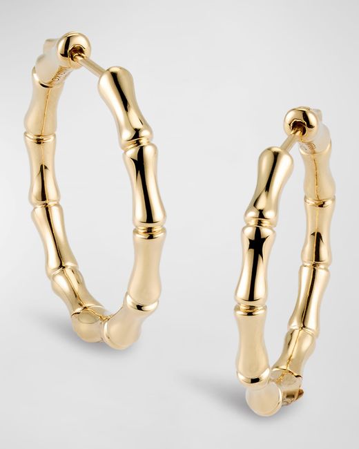 Anita Ko 18K Gold Bamboo Hoop Earrings