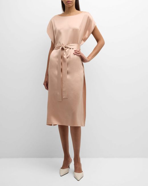 Lafayette 148 New York Dolman-Sleeve Silk Midi Dress