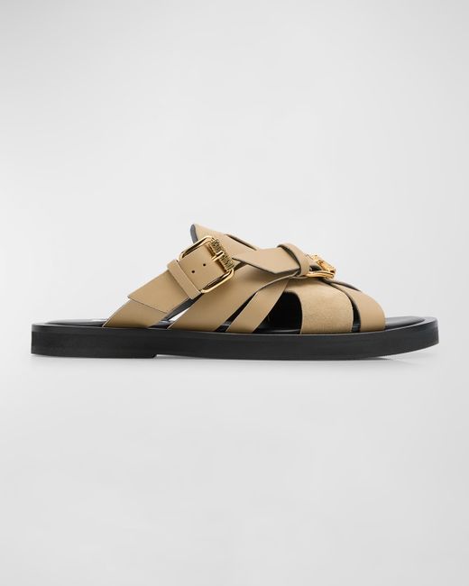 Moschino Double-Buckle Leather Sandals