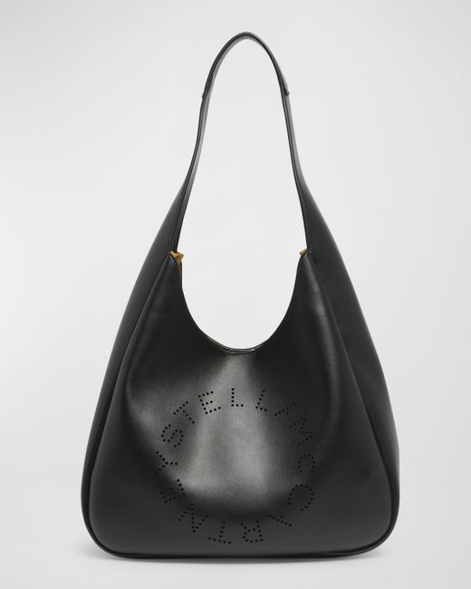 Stella McCartney Large Logo Vegan Leather Hobo Bag