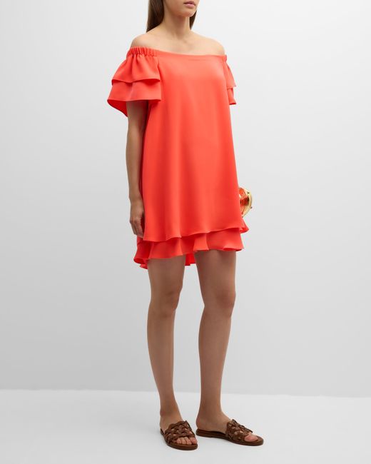 Trina Turk Piper Off-Shoulder Ruffle Mini Dress
