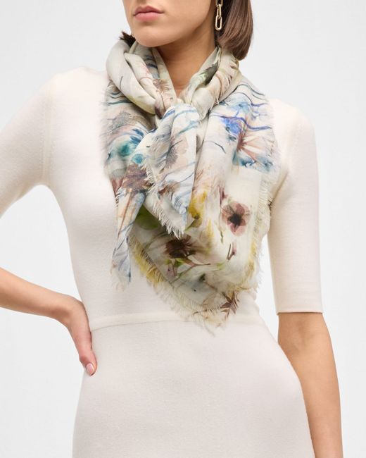 Alonpi Floral Wool Square Scarf