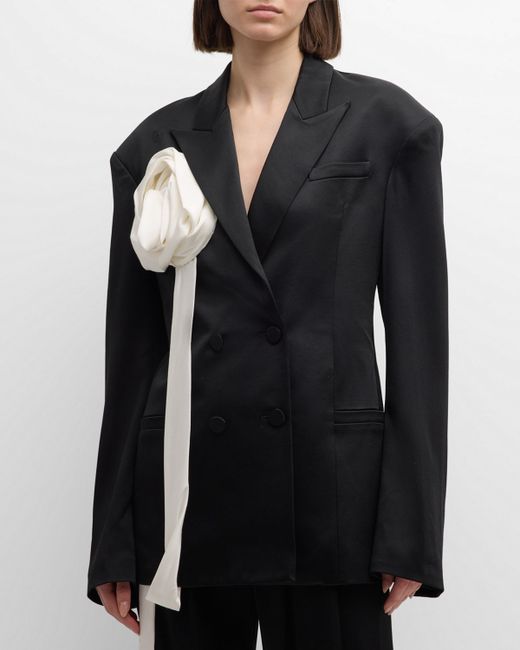 Hellessy Daniel Corsage Double-Breasted Blazer Jacket