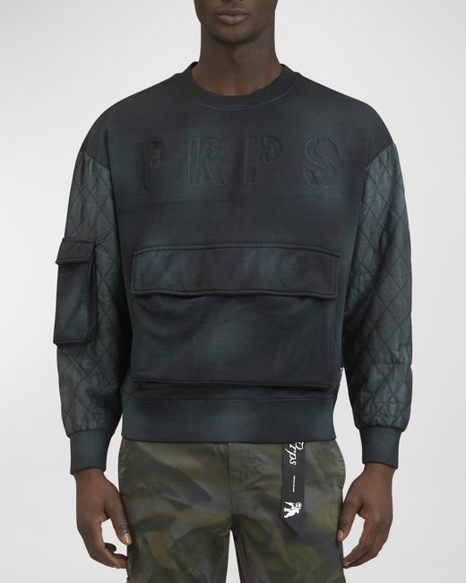 Prps Olympic Quilted-Sleeve Cargo Sweatshirt