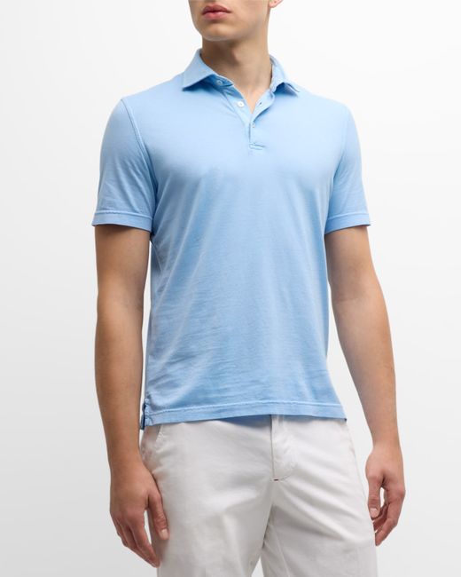 Fedeli Zero Cotton Jersey Frosted Polo Shirt