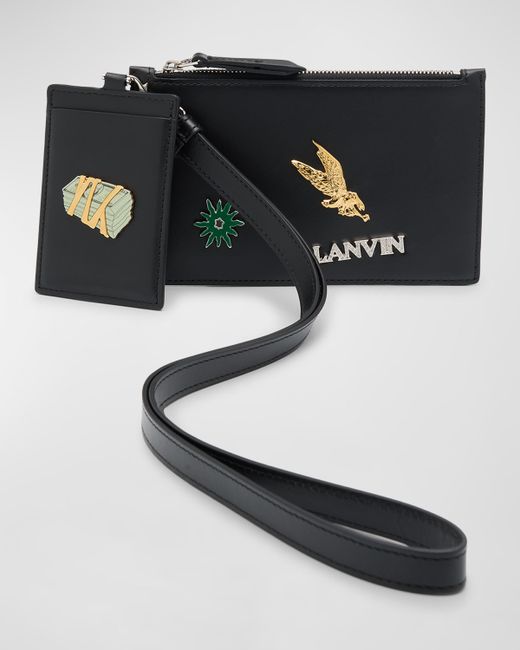 Lanvin Leather Double Pouch with Studs