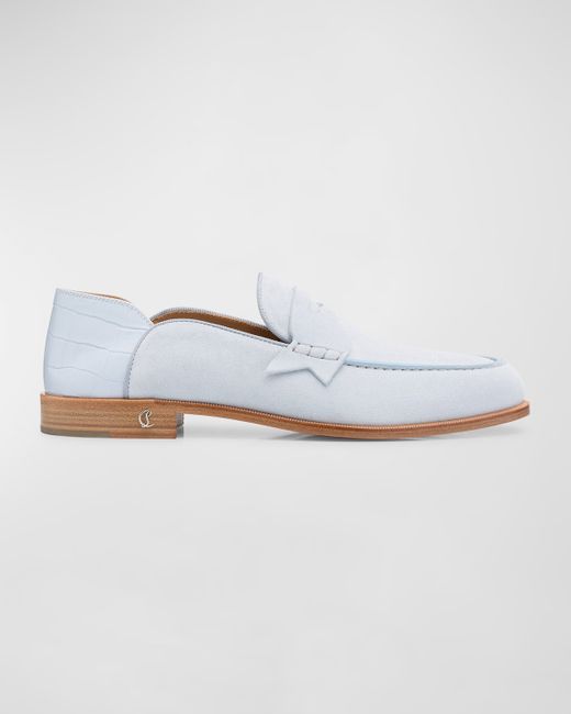 Christian Louboutin Penny No Back Suede Loafers