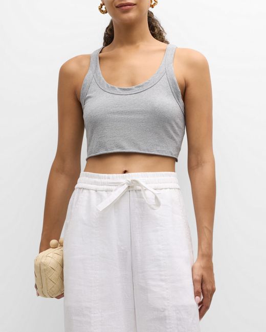 A.L.C. Halsey Cropped Scoop-Neck Tank Top