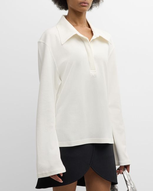 Courrèges Long-Sleeve Cotton Polo Shirt