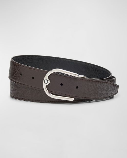 Montblanc Horseshoe Buckle Reversible Leather Belt
