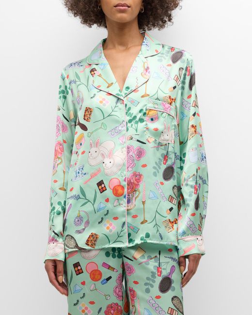 Karen Mabon Printed Cropped Pajama Set