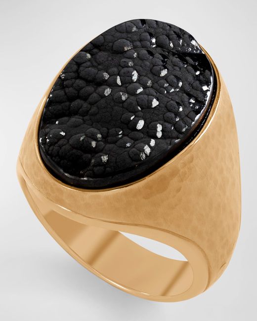 Jorge Adeler 18K Yellow Gold Hematite Ring