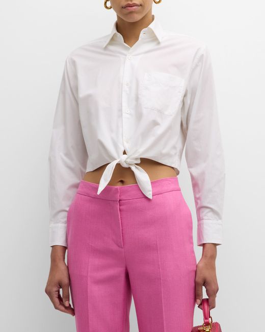 Frances Valentine Ellie Cropped Button-Front Shirt