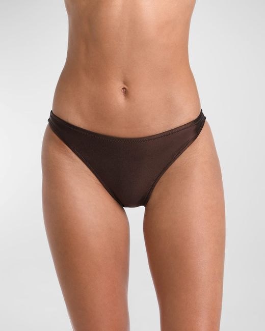 L'agence Jean Shimmer Scoop-Front Bikini Bottoms