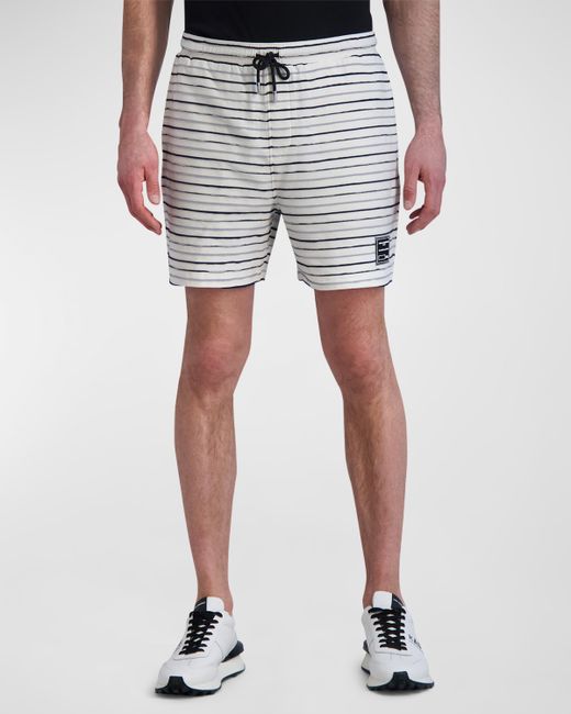 Karl Lagerfeld Textured Stripe Drawstring Shorts