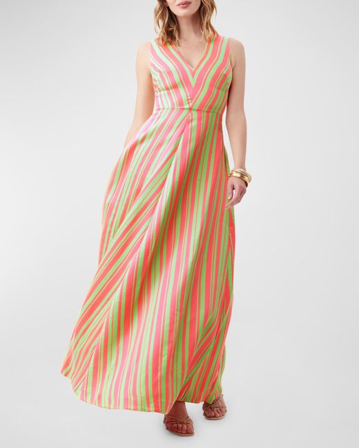 Trina Turk Bryony Striped Jacquard Maxi Dress