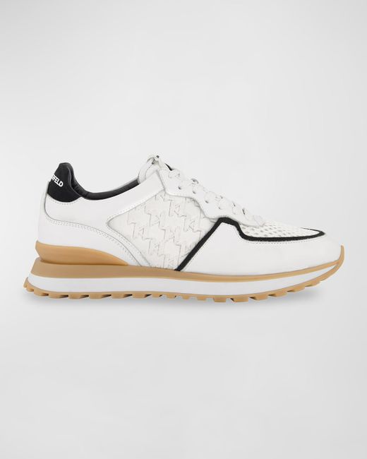 Karl Lagerfeld Leather and Suede Logo Runner Sneakers