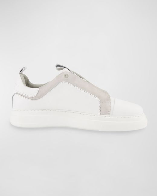 Karl Lagerfeld Leather and Suede Karl Head Low-Top Sneakers