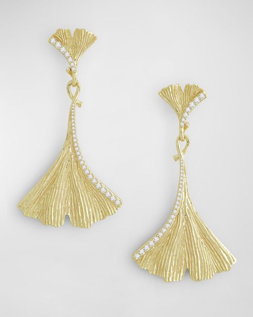 Anabel Aram Jewelry Ginkgo Large Drop Earrings