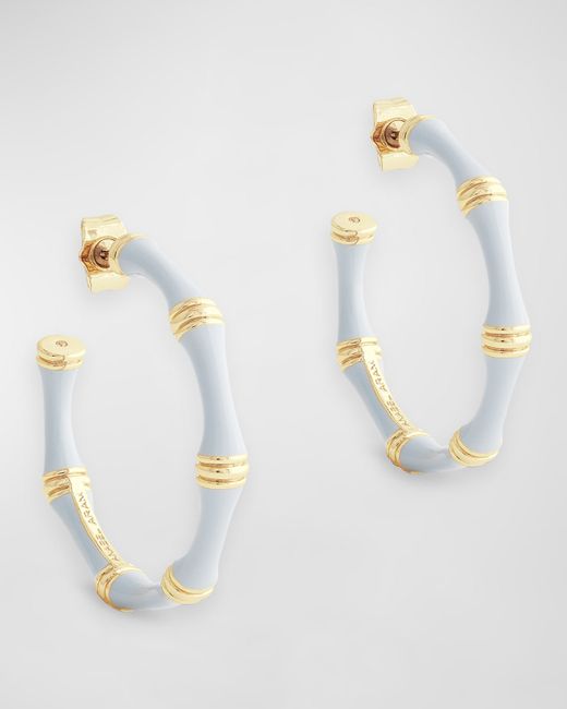 Anabel Aram Jewelry Bamboo Enameled Hoop Earrings