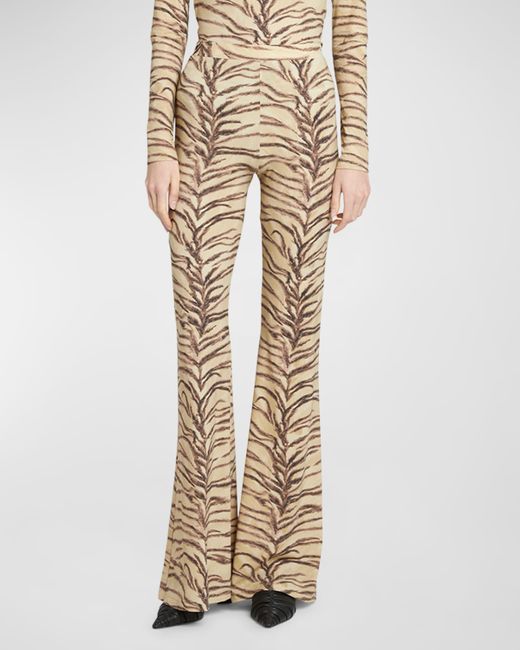 Stella McCartney Tiger Print Flared Trousers