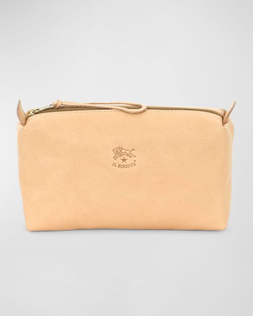 Il Bisonte Classic Zip Leather Clutch Bag