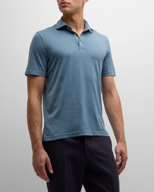 Fedeli Zero Cotton Jersey Frosted Polo Shirt
