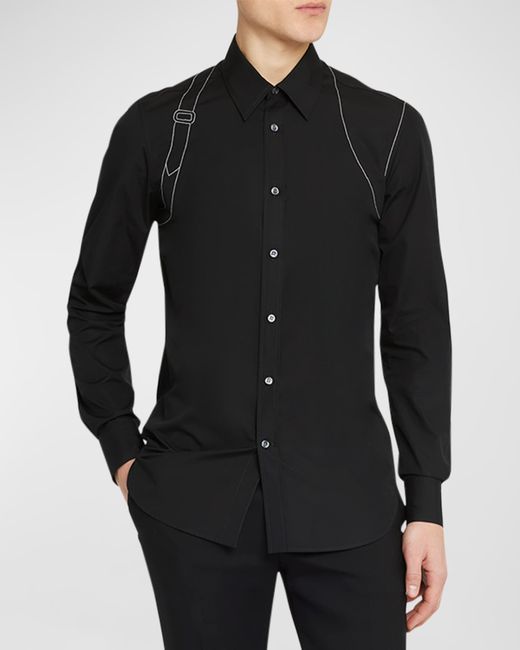 Alexander McQueen Contrast-Stitch Harness Dress Shirt
