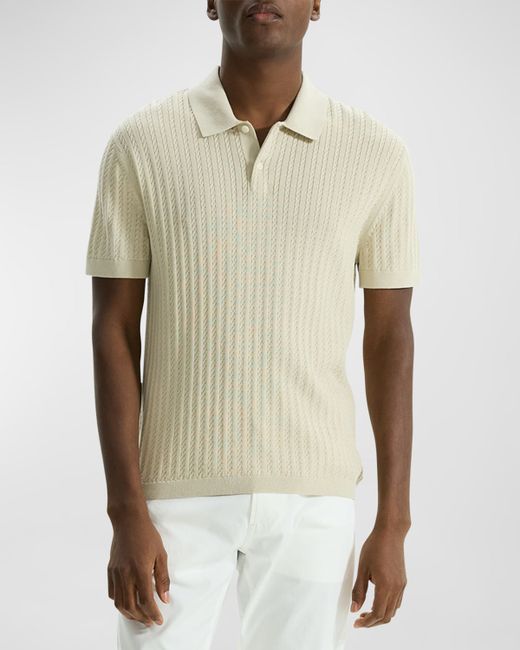 Theory Cable-Knit Polo Sweater