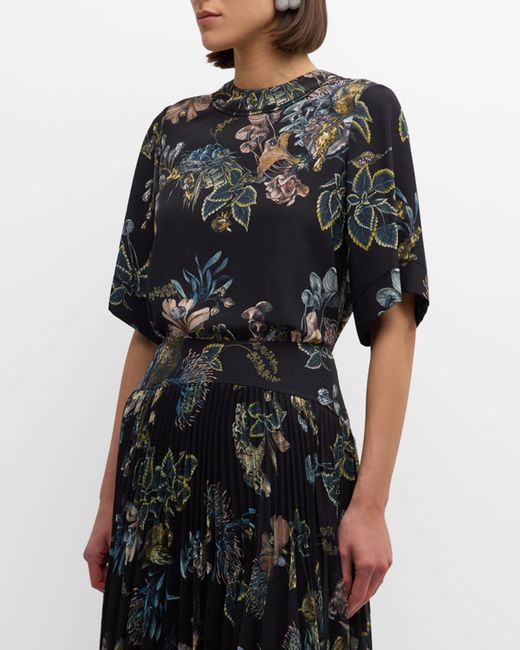 Jason Wu Collection Forest Floral Short-Sleeve Top