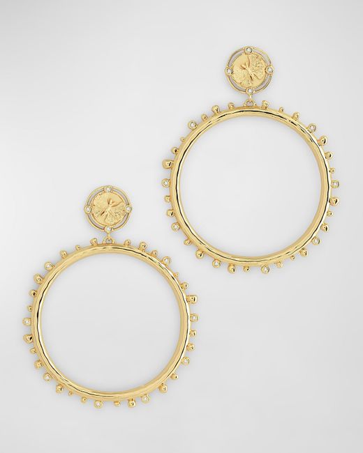 Anabel Aram Jewelry Butterfly Coin Molten Hoop Earrings
