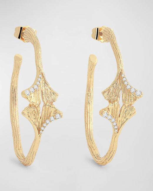 Anabel Aram Jewelry Ginkgo Hoop Earrings