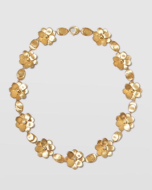 Marco Bicego 18K Gold Flower Collar Necklace with Diamonds