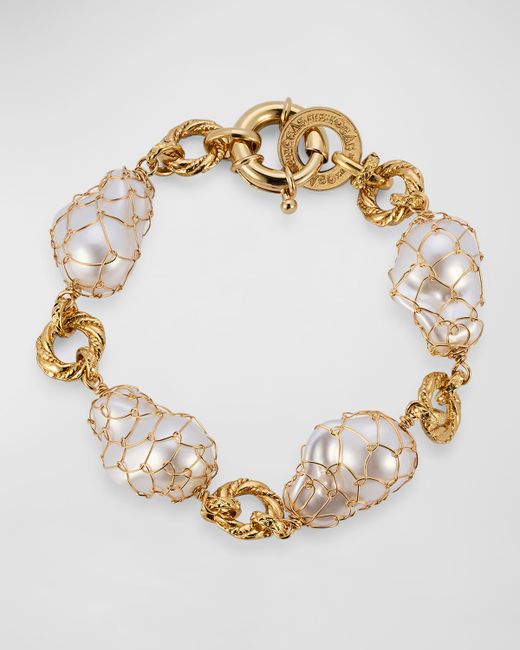 Gas Bijoux Rainbow Faux-Pearl Gold-Plated Bracelet