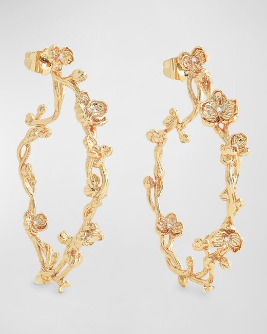 Anabel Aram Jewelry Orchid Hoop Earrings