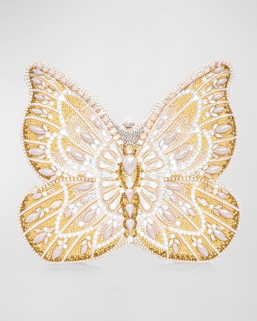 Judith Leiber Couture Pearly Butterfly Clutch Bag