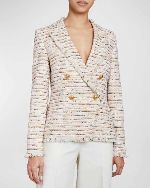 Santorelli Alaia Double-Breasted Tweed Jacket