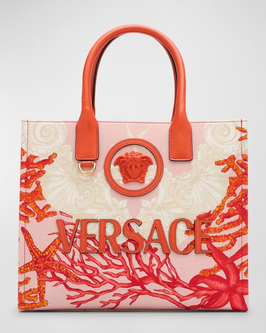 Versace La Medusa Small Sea-Print Tote Bag