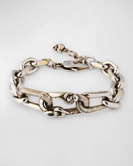 Alexander McQueen Snake and Skull Chain Bracelet