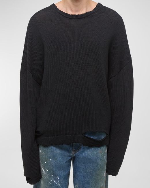Helmut Lang Distressed Crew Sweater