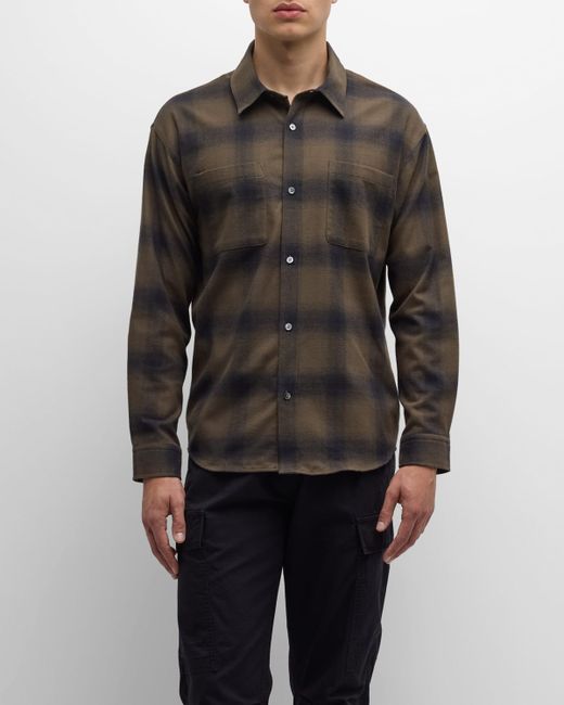 Frame Plaid Flannel Button-Down Shirt