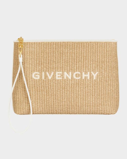 Givenchy Travel Pouch Clutch Bag Raffia