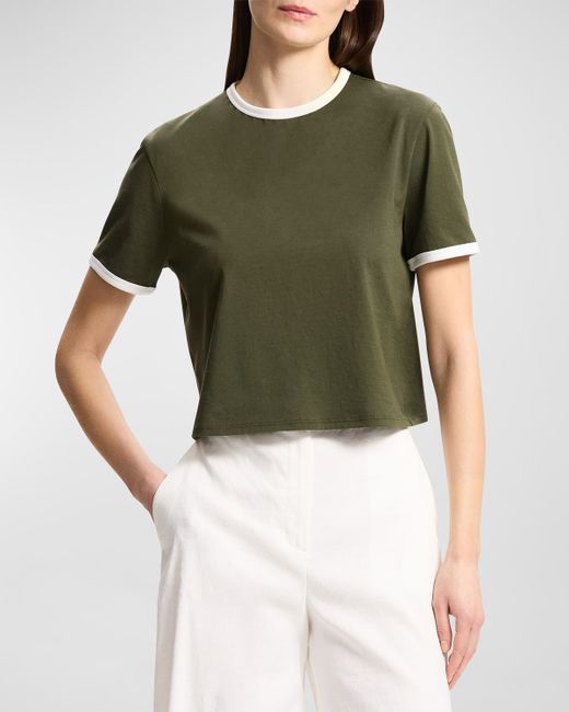 Theory Short-Sleeve Organic Cotton Ringer T-Shirt