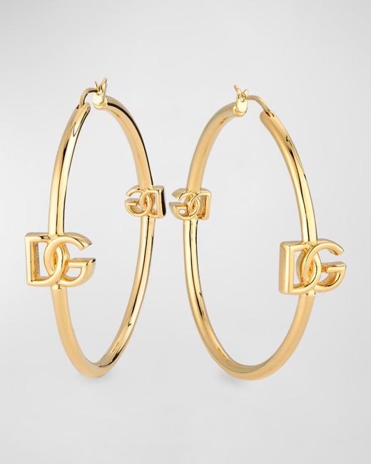 Dolce & Gabbana -Plated DG Logo Hoop Earrings