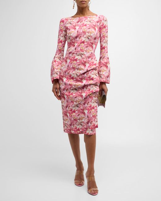 Chiara Boni La Petite Robe Ruched Floral-Print Bodycon Dress