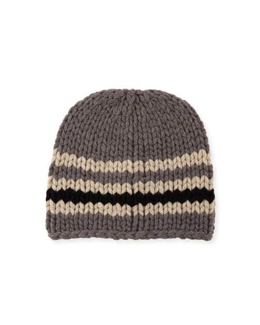 Il Borgo Cashmere Striped Loose-Knit Beanie Hat